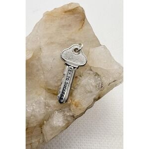 Vintage Wells Sterling Silver Key to Success Charm Pendant Motivational Graduate